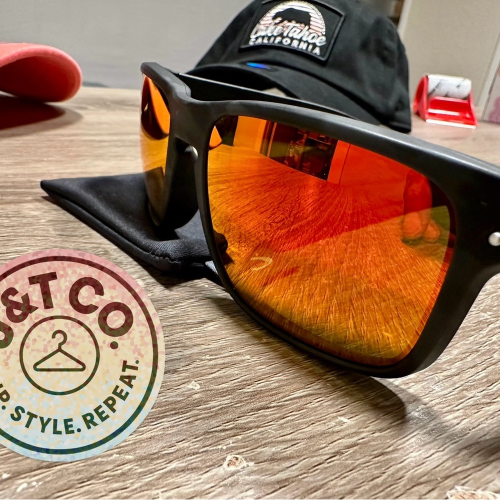 Oakley Black/Grey Camo Sunglasses with Orange Lenses